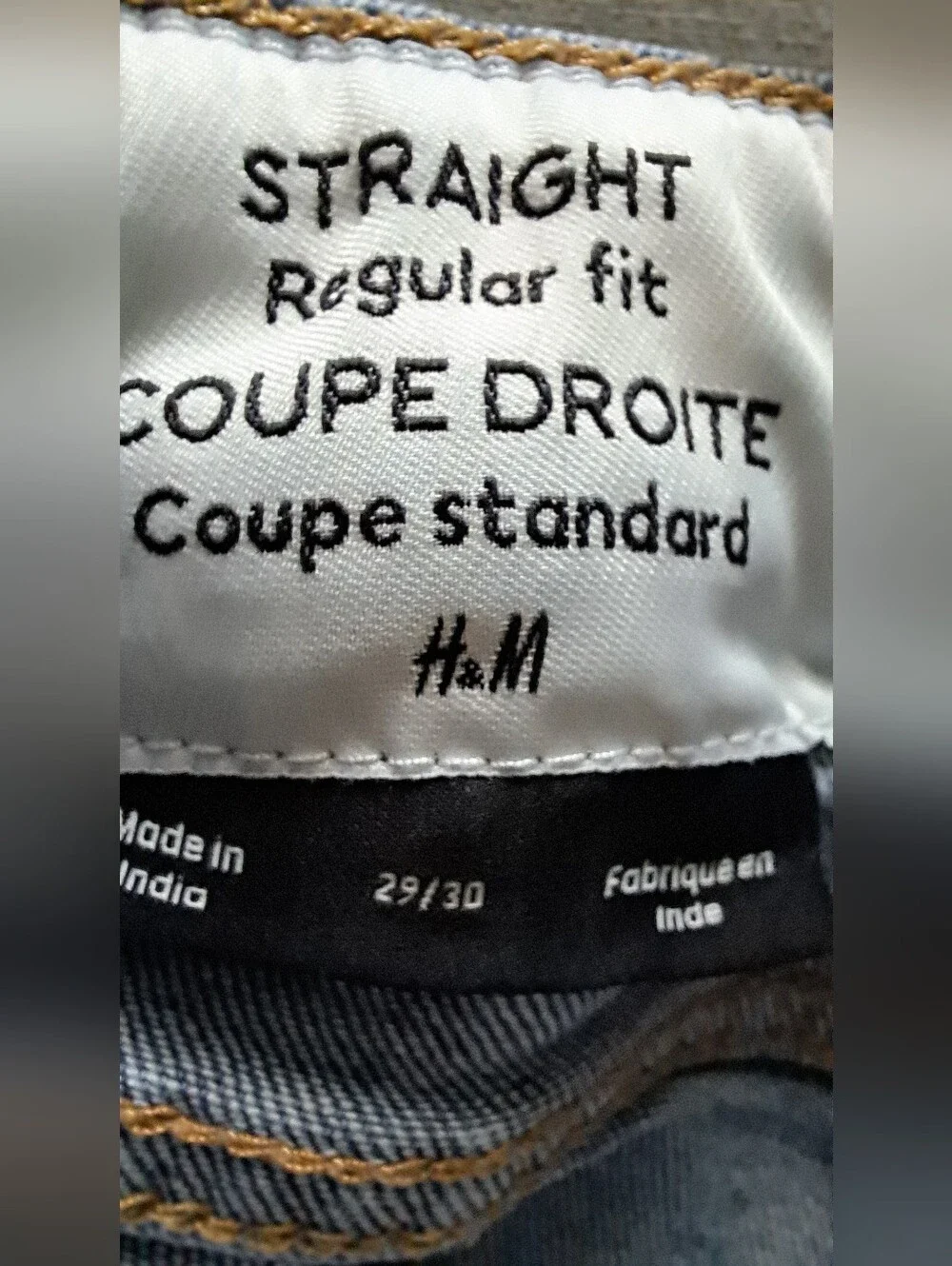 H&M Straight Regular Fit Denim Jeans 29x30 Light Wash